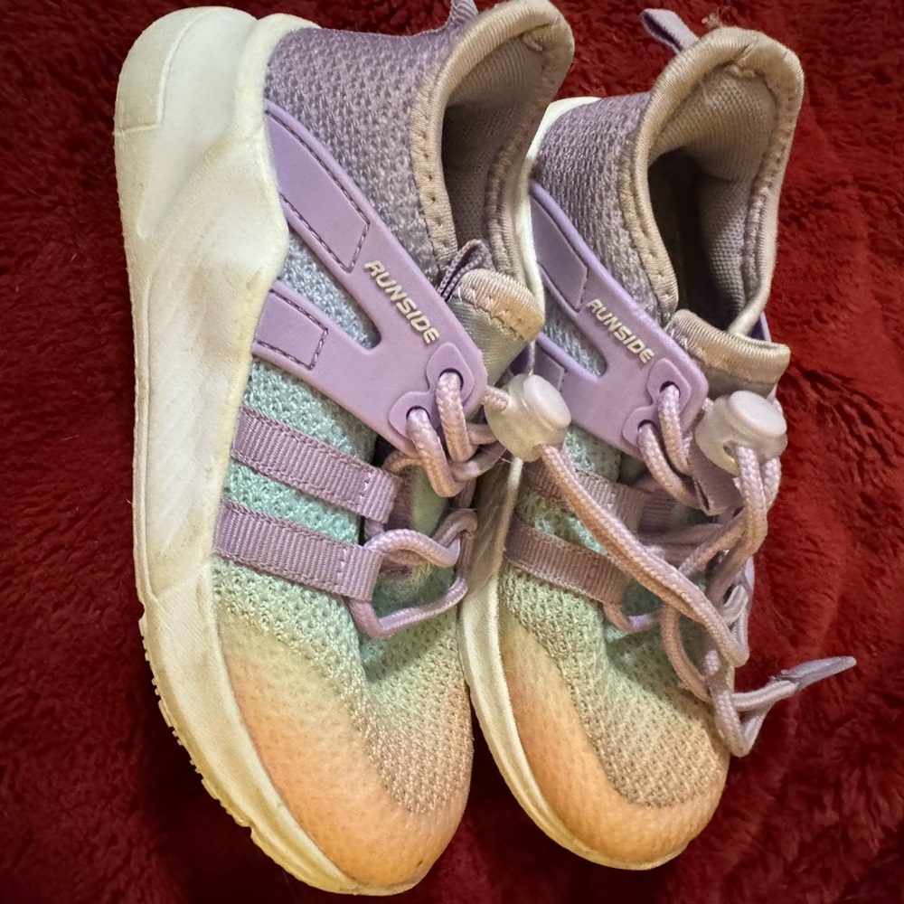 Girls (Toddler) Size 10 Runside Kids Purple and Cream Shoes - Picture 2 of 2